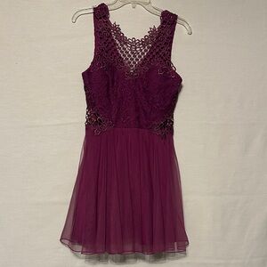 City Triangles Plum Lace Dress